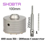 100mm SDS-Plus Wall Hole Saw Kit With 200mm Shank