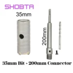 35mm SDS-Plus Wall Hole Saw Kit With 200mm Shank