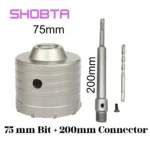 75mm SDS-Plus Wall Hole Saw Kit With 200mm Shank