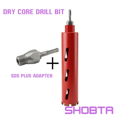 Diamond Dry Core Drill Bit & SDS-Plus Adapter Set For AC Installation