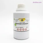 Laboratory reagent bottle containing Barfoed's Reagent for carbohydrate analysis.
