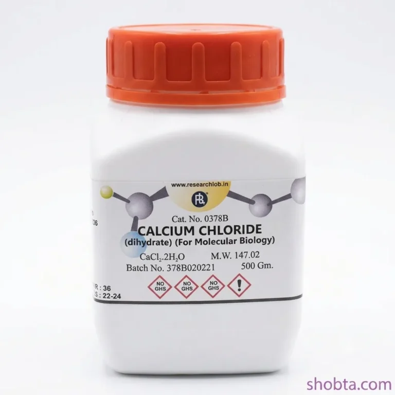 500g Calcium Chloride Dihydrate laboratory reagent container with product label