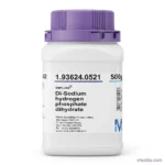 Front view of Merck India Disodium Hydrogen Phosphate 500gm chemical container