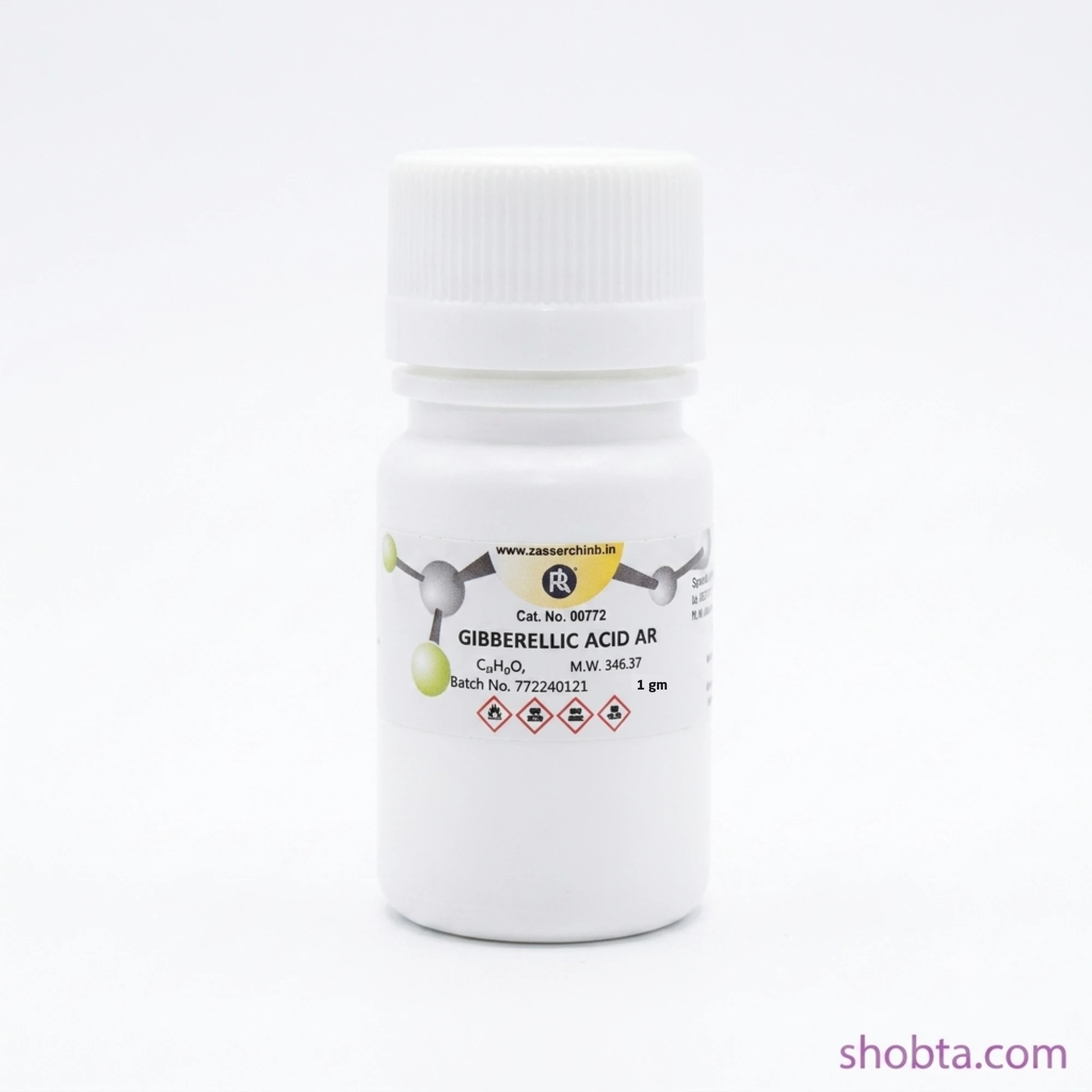 Gibberellic Acid 1gm Research Lab India Sealed 1gm Gibberellic Acid GA3 laboratory chemical bottle with product label