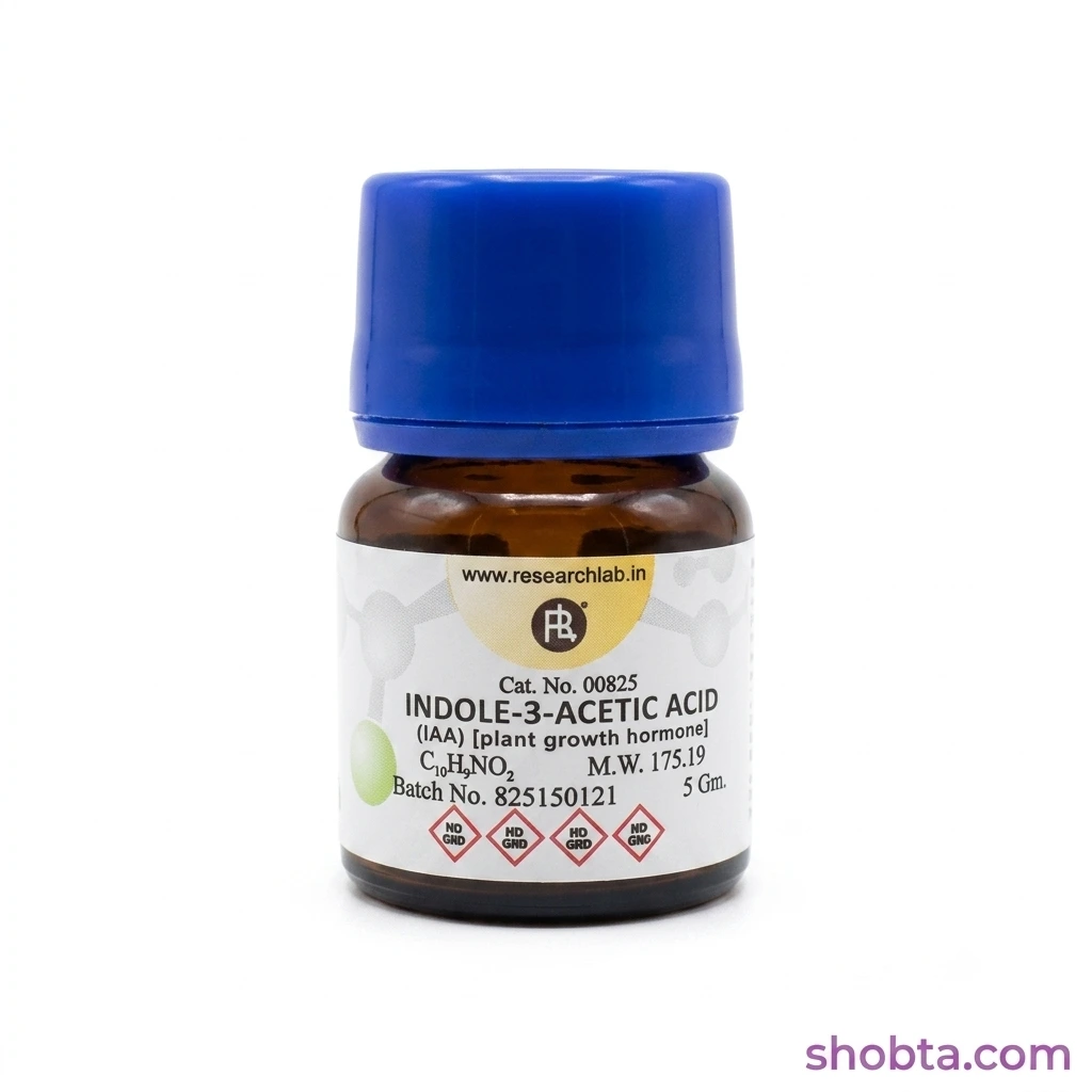 Indole-3-Acetic Acid (IAA) 5gm Research Lab Indole-3-Acetic Acid IAA CAS 87-51-4 5gm laboratory reagent packaging