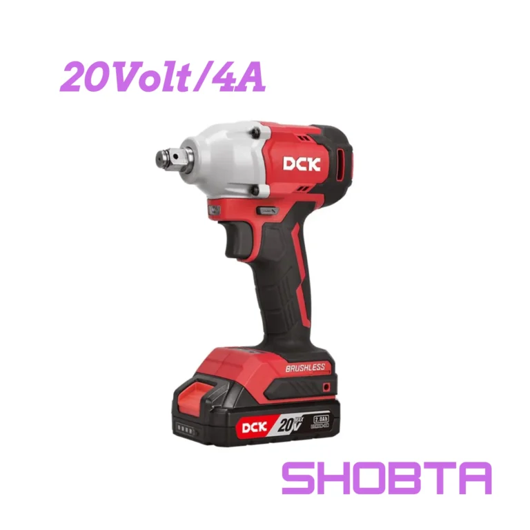 DCK KDPB298 20V brushless cordless impact wrench with battery attached
