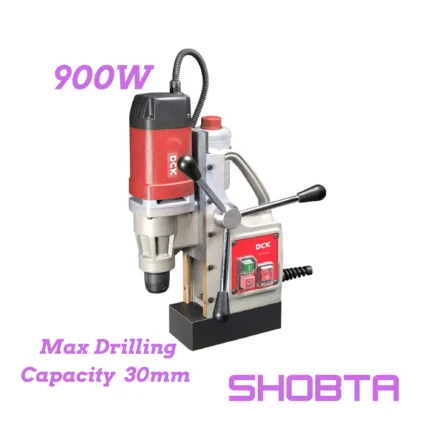 Front view of DCK KJC30 30mm magnetic drill for steel fabrication