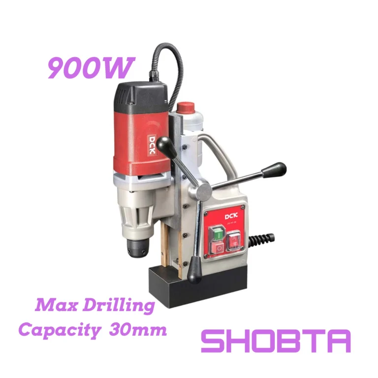 Front view of DCK KJC30 30mm magnetic drill for steel fabrication
