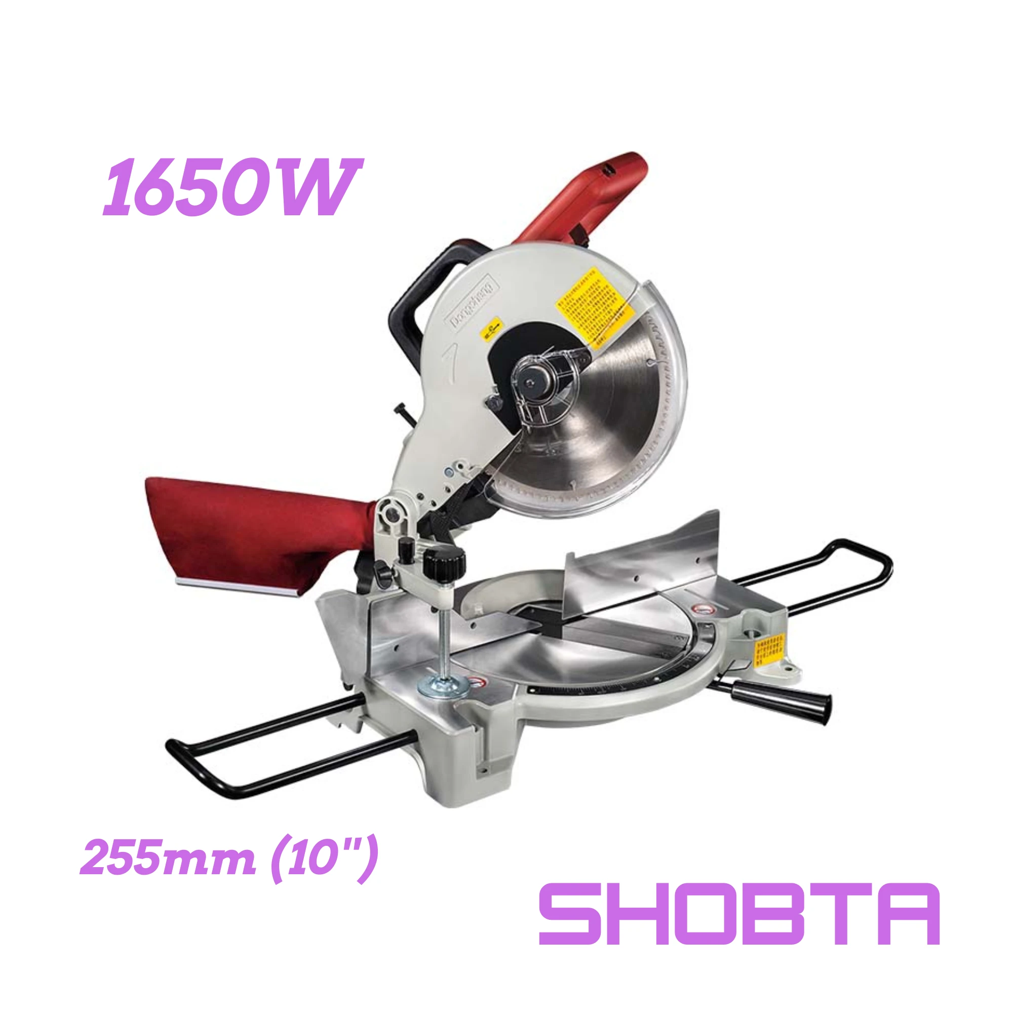 DCK KJX255 10 inch electric miter saw with 255mm blade on white background