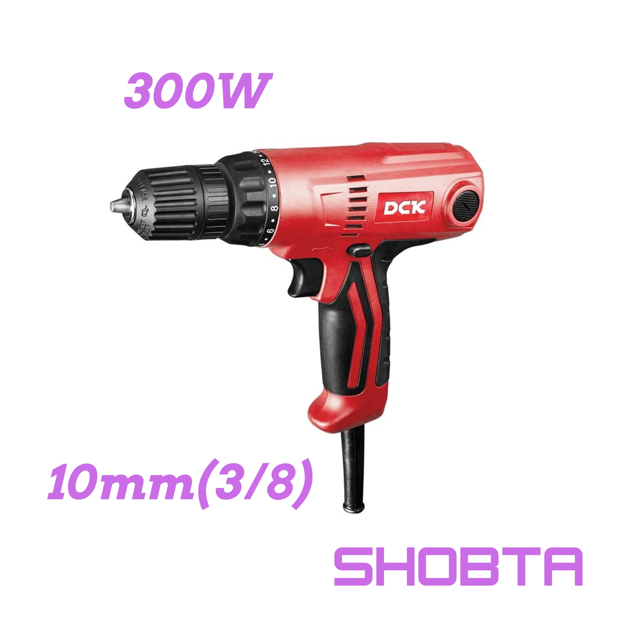 DCK KJZ08-10 250W 10mm keyless electric driver drill front view