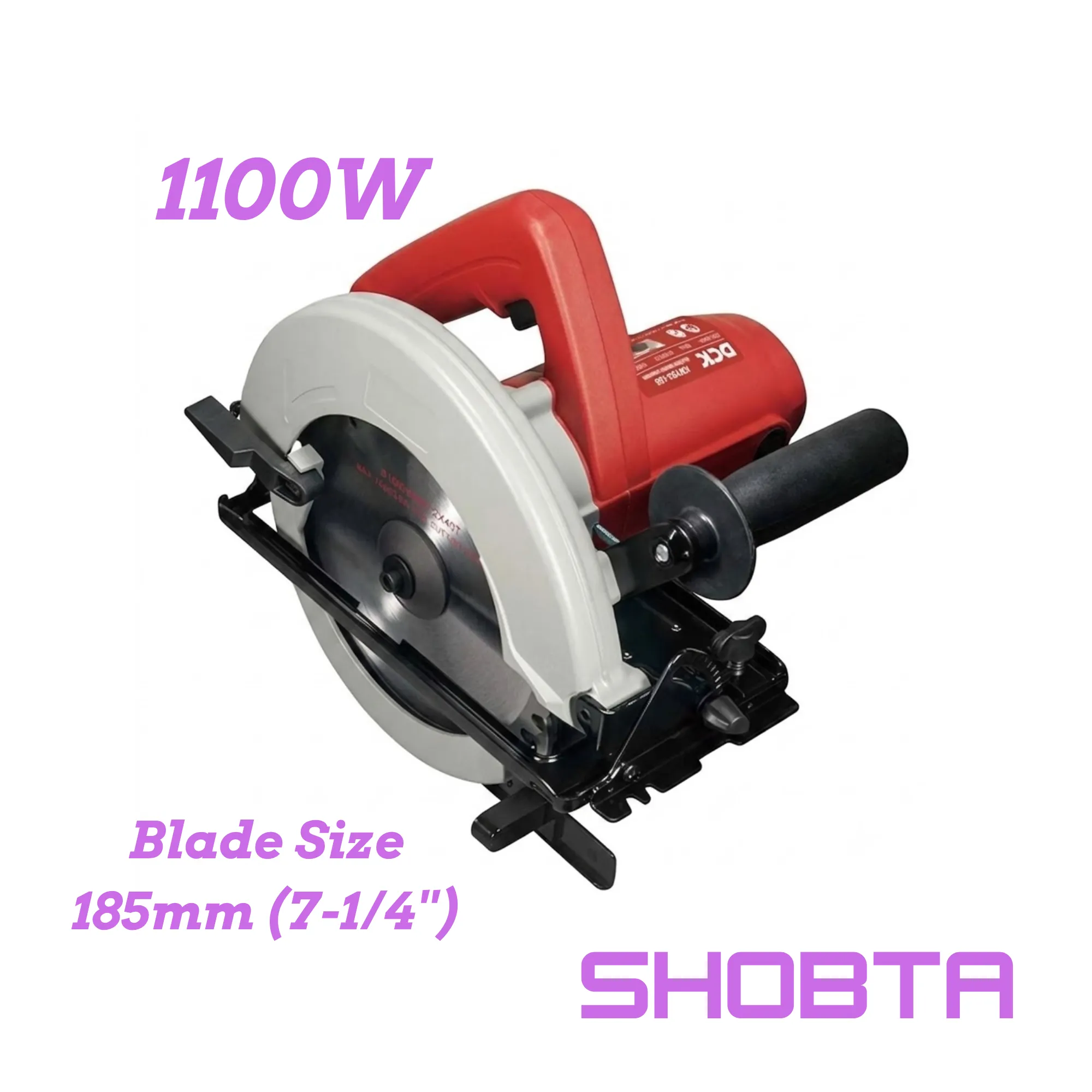 KMY02-185 Side view of DCK KMY02-185 circular saw with 185mm cutting blade