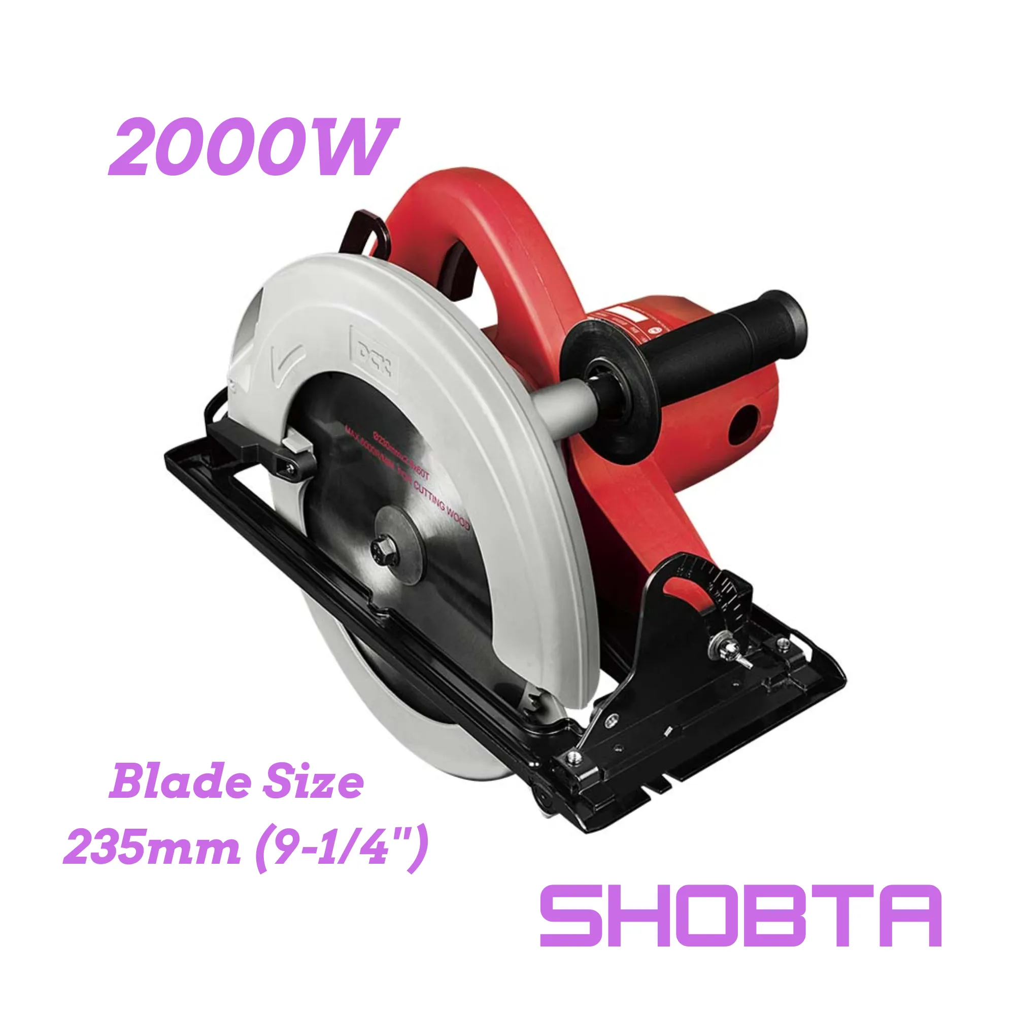 DCK KMY02-235 2000W electric circular saw with 235mm blade side view
