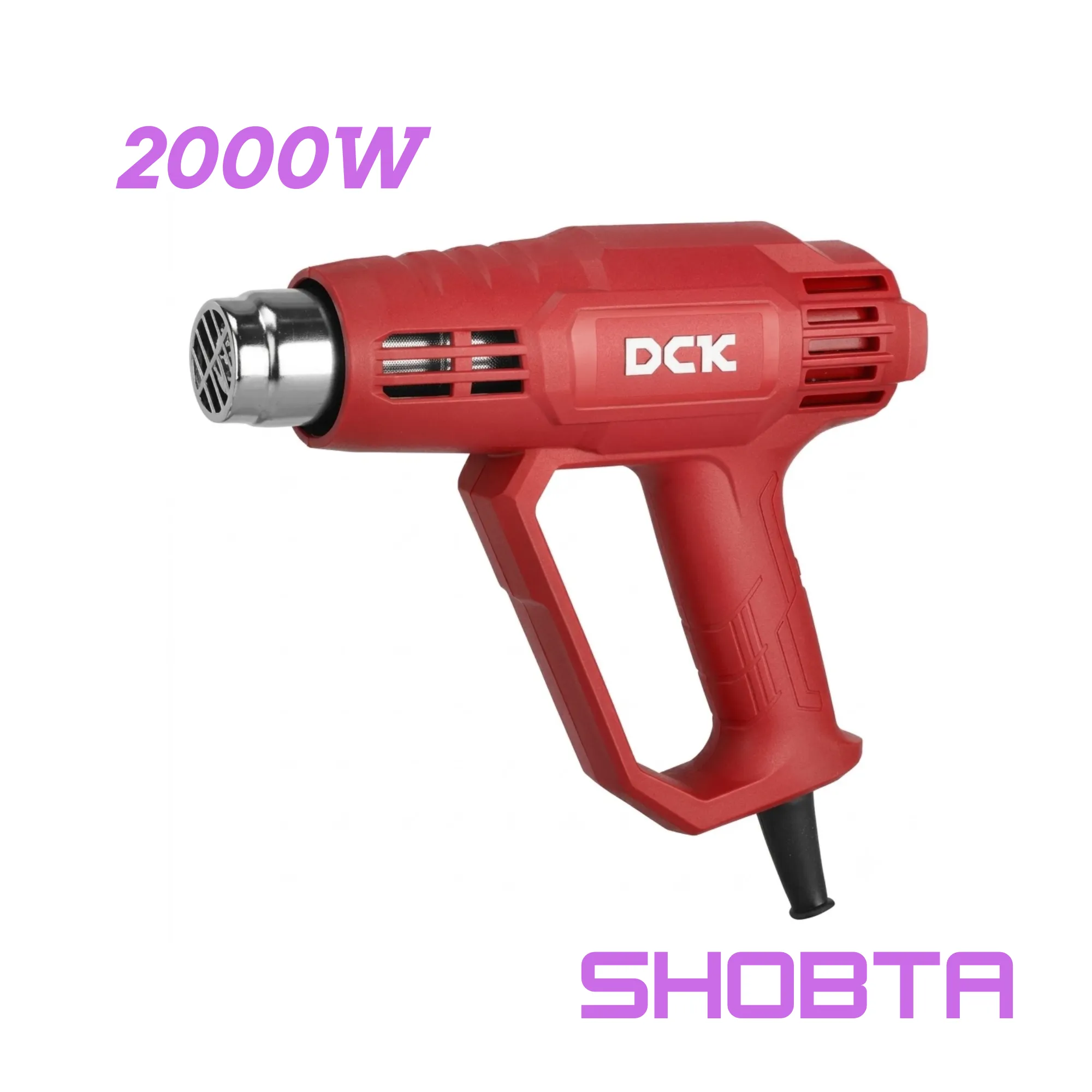 DCK KQB05-2000 2000W electric heat gun front view with cord