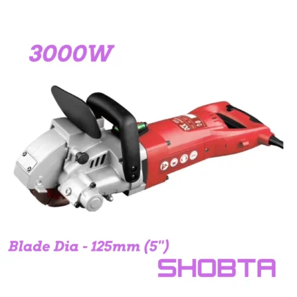 Front view of DCK KZR125 3000W wall groove cutter with diamond blades