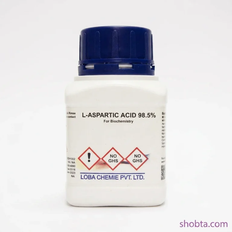 Loba Chemie L-Aspartic Acid 25g laboratory reagent bottle front view