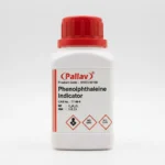 Pallav India Phenolphthalein Indicator 100g laboratory chemical bottle front view.