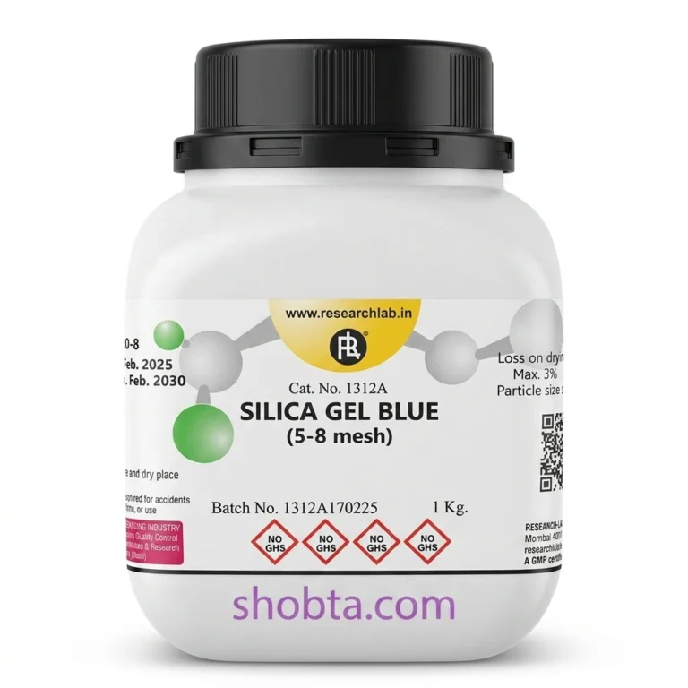 silica gel blue, silica gel 5-8 mesh, laboratory grade silica gel, desiccant, moisture absorber, humidity control, research lab chemicals, blue silica gel, indicating silica gel, desiccator chemical, laboratory supplies Bangladesh, industrial desiccant, silica gel 1kg, moisture control chemical, made in India