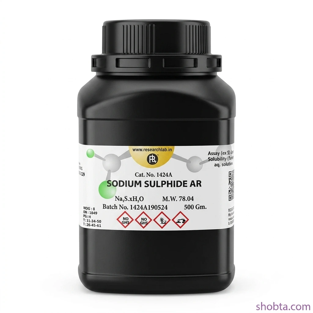 Research Lab Sodium Sulphide Na₂S·xH₂O laboratory chemical packaging