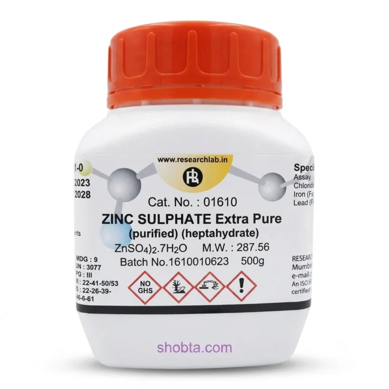 500g Zinc Sulfate Heptahydrate ZnSO₄·7H₂O laboratory reagent bottle