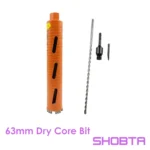 Dry diamond core drill bit 63mm diameters with M22 connection.