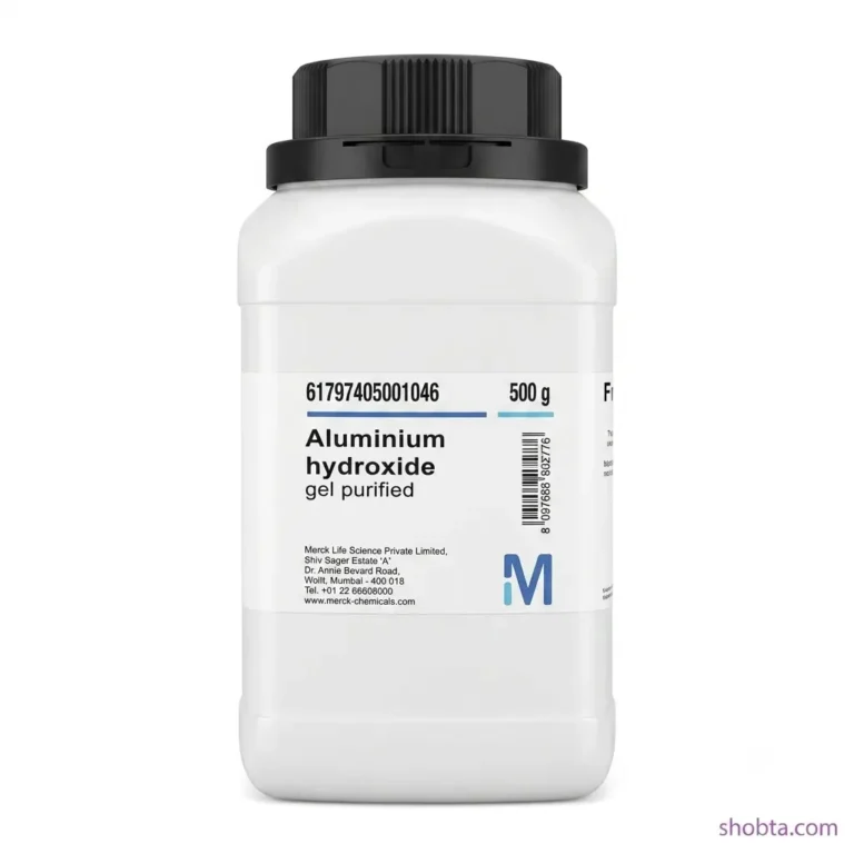 Merck India Aluminium Hydroxide 500gm laboratory reagent packaging label