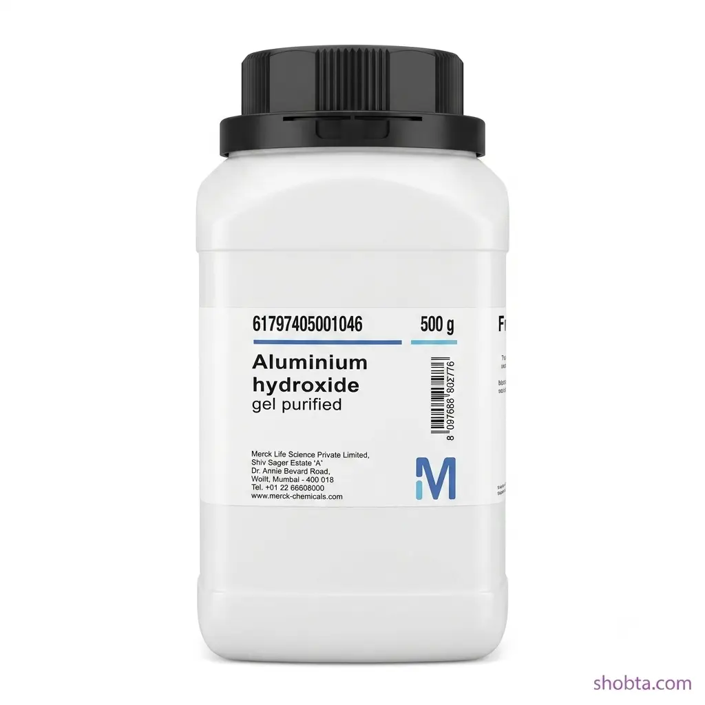 Aluminium Hydroxide 500gm Merck India Merck India Aluminium Hydroxide 500gm laboratory reagent packaging label