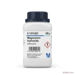 Front view of Merck India Magnesium Hydroxide Mg(OH)₂ 500gm chemical container