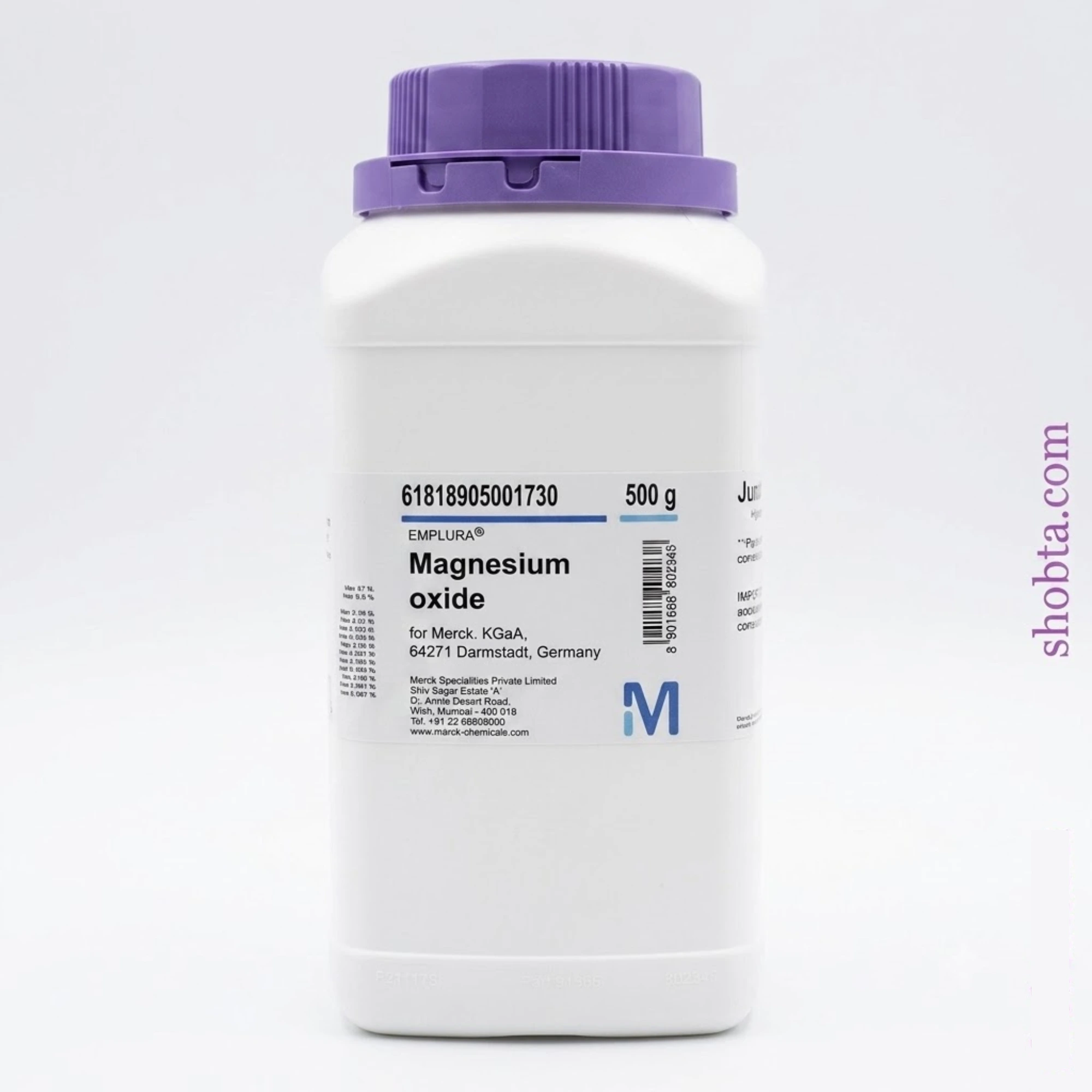 Magnesium Oxide 500gm Merck Laboratory Reagent Shobta Magnesium Oxide MgO 500gm Merck reagent container with original label