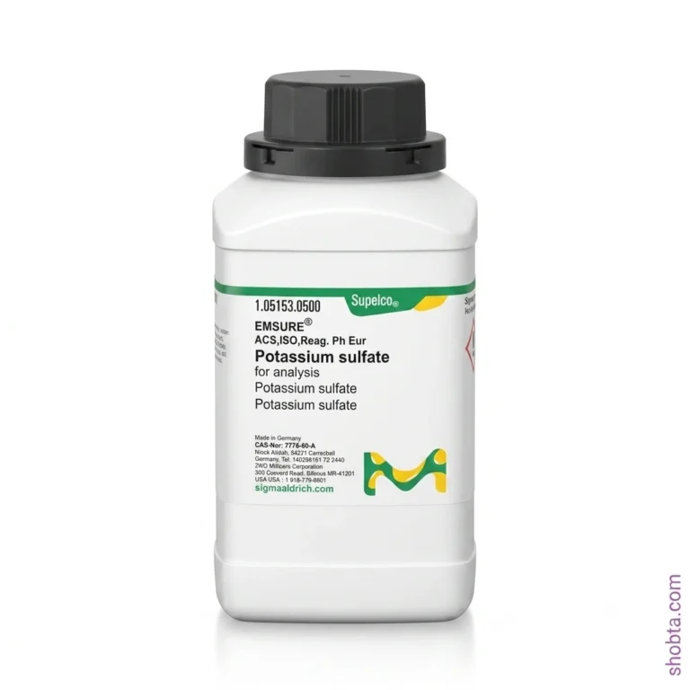 Merck Potassium Sulfate K₂SO₄ 500gm chemical container with product label
