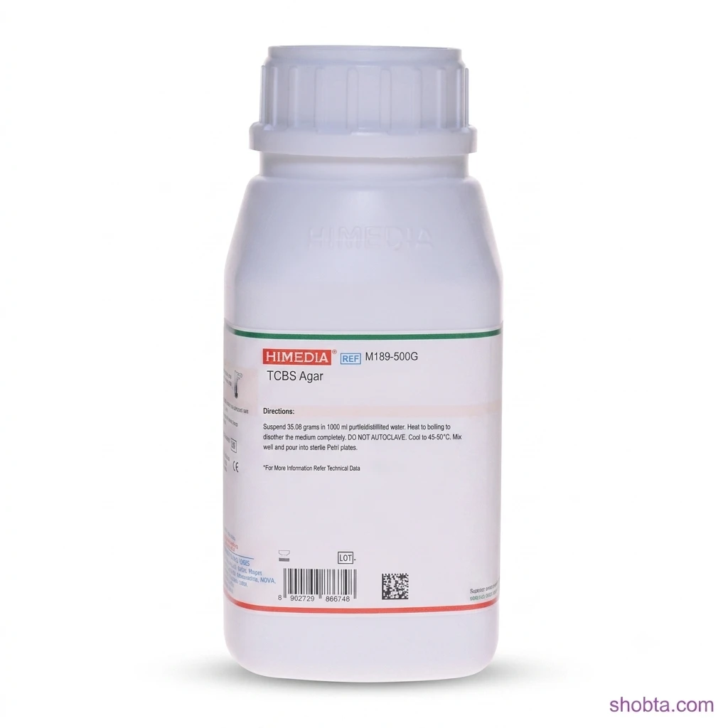 TCBS Agar 500gm HiMedia India HiMedia TCBS Agar 500gm microbiology culture medium container with product label