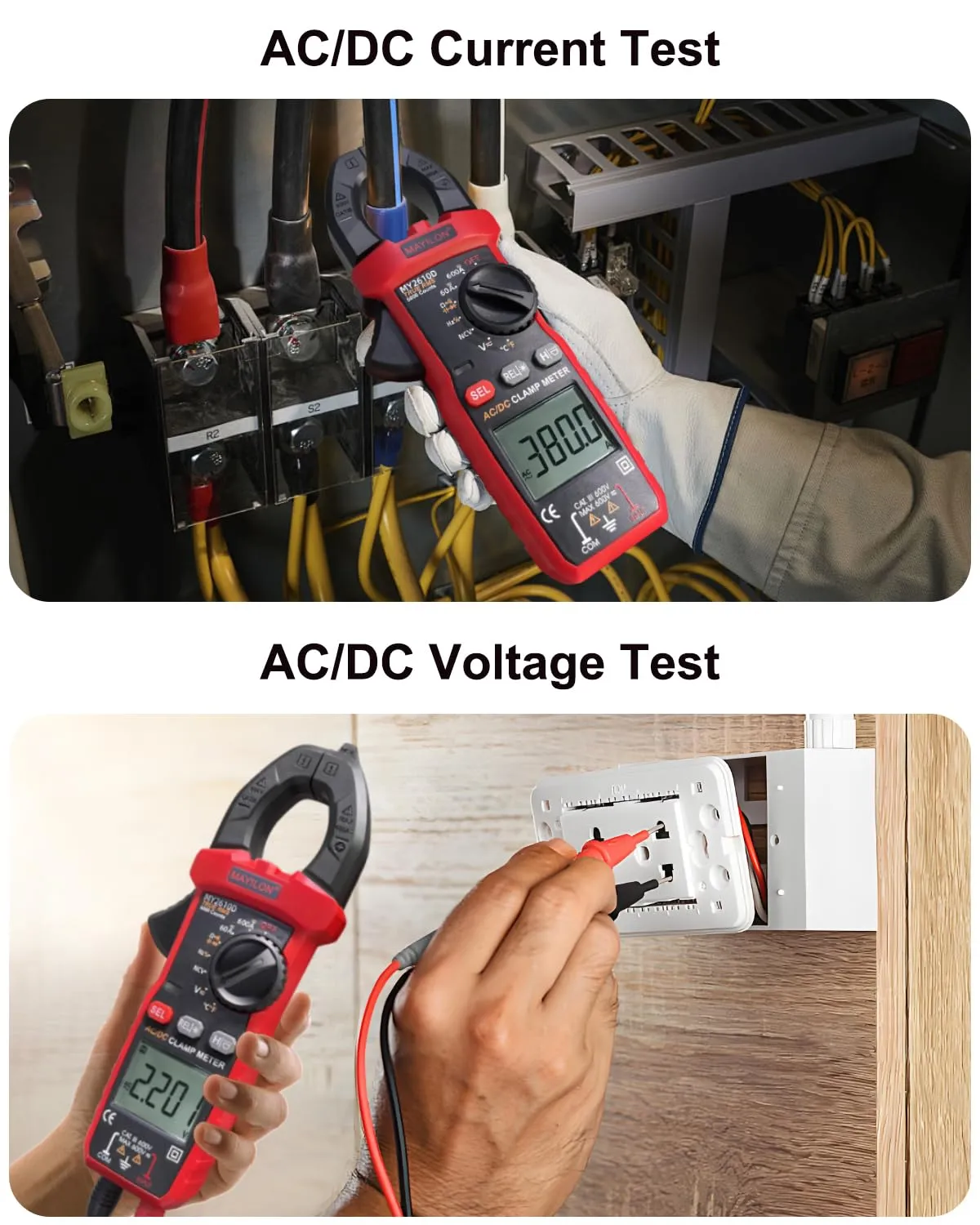 Handheld Mayilon MY2610D Digital Clamp Meter with test leads