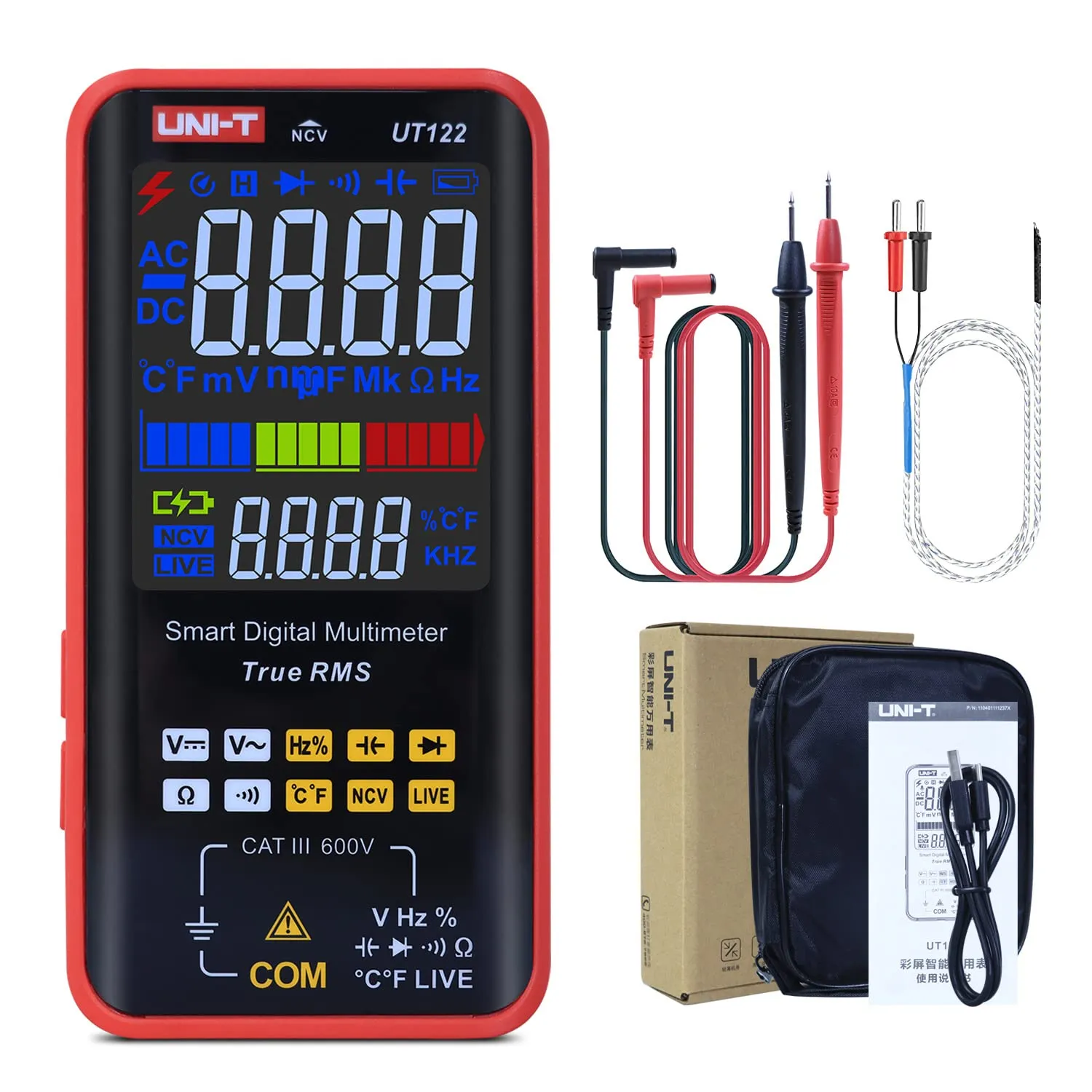 UNI-T UT122 Smart Digital Multimeter with True RMS and LCD display