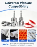 Three piece internal external plastic pipe threading tools