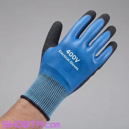 400V electrical gloves with blue coated surface