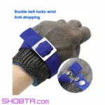 Reusable wire mesh safety glove for cutting work