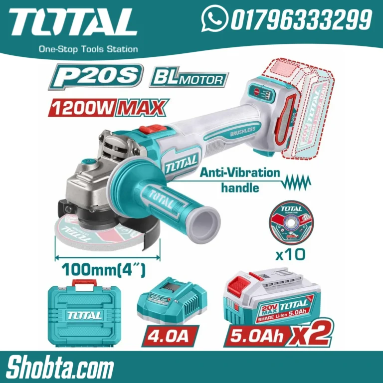 TOTAL cordless angle grinder TAGLI2120232 20V brushless cutting tool