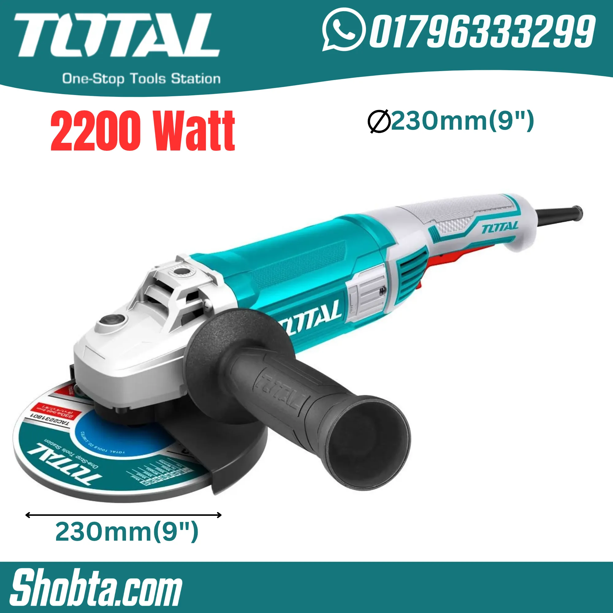 TOTAL TG12223026 angle grinder with 230 mm disc capacity