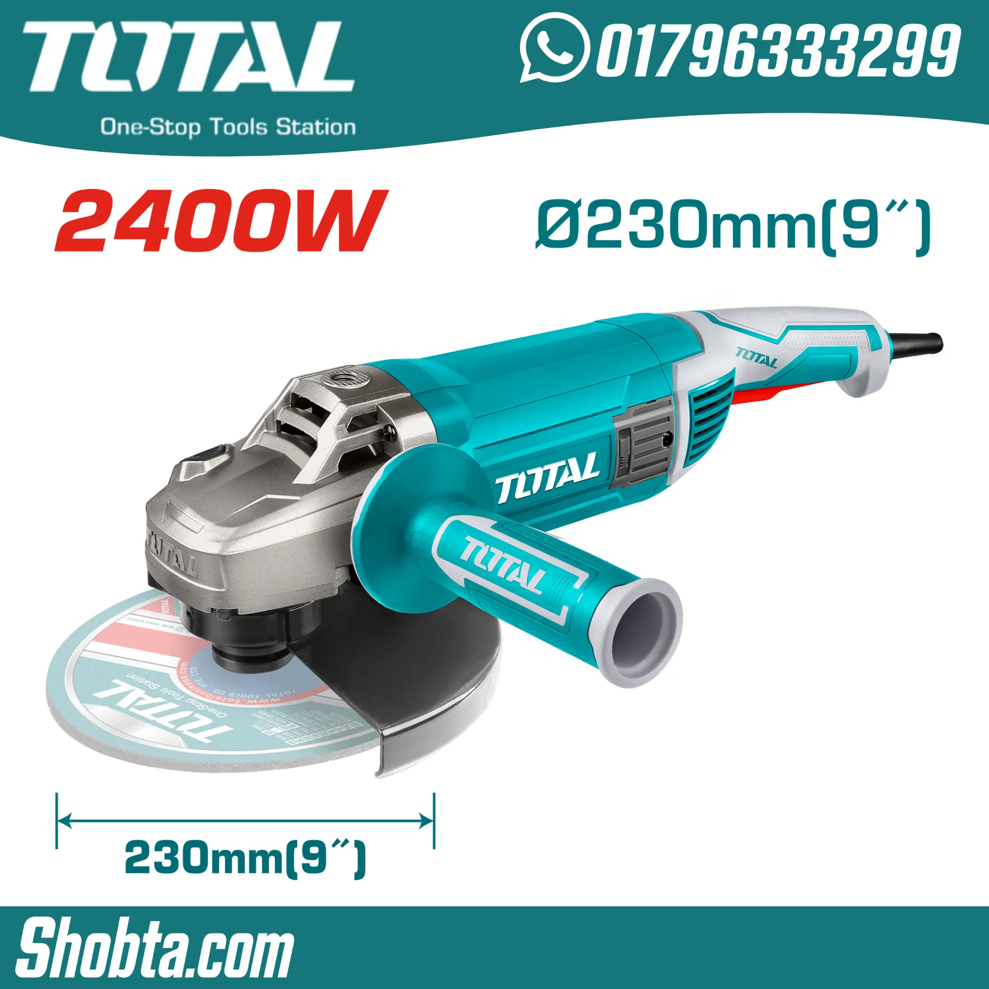 TOTAL TG1252306 angle grinder with 230mm cutting disc capacity