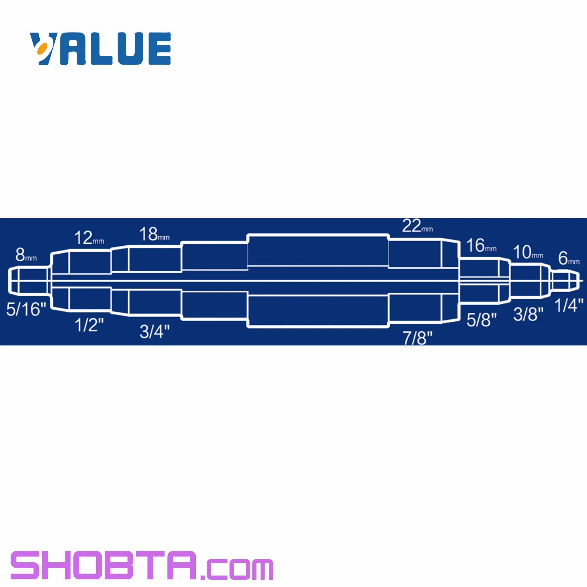 1. VALUE VST-22B HVAC tube expansion tool with multiple sizes